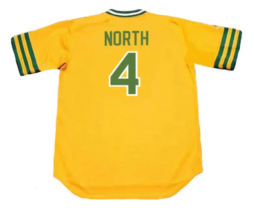 BILL NORTH Oakland Athletics 1974 Majestic Cooperstown Throwback Baseball Jersey 