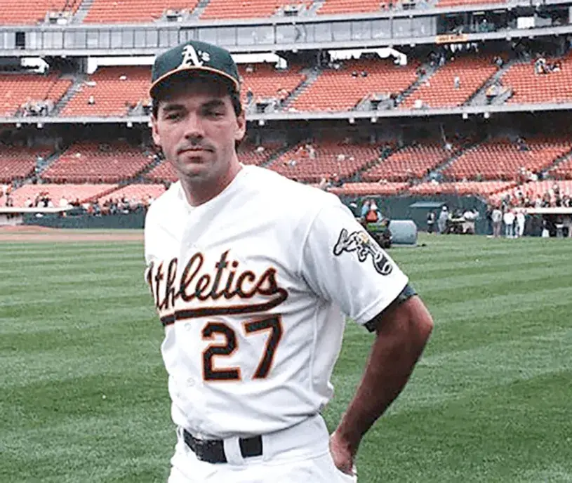 BILLY BEANE Oakland Athletics 1989 Home Majestic Baseball Throwback Jersey 