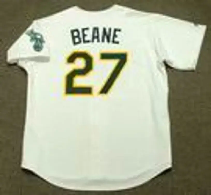 BILLY BEANE Oakland Athletics 1989 Home Majestic Baseball Throwback Jersey 