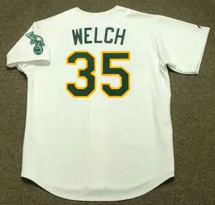 BOB WELCH Oakland Athletics 1989 Home Majestic Baseball Throwback Jersey 