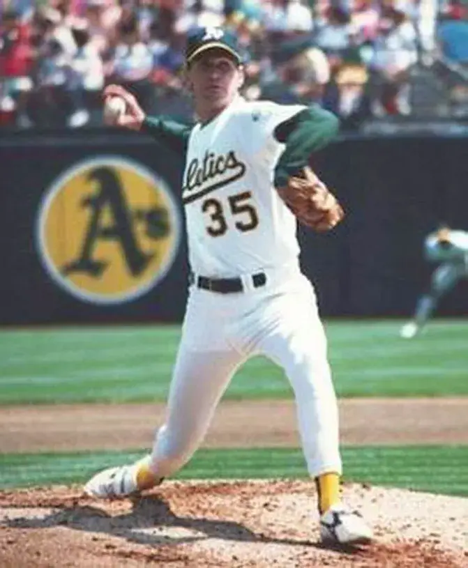 BOB WELCH Oakland Athletics 1989 Home Majestic Baseball Throwback Jersey 