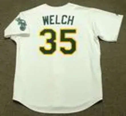 BOB WELCH Oakland Athletics 1989 Home Majestic Baseball Throwback Jersey 