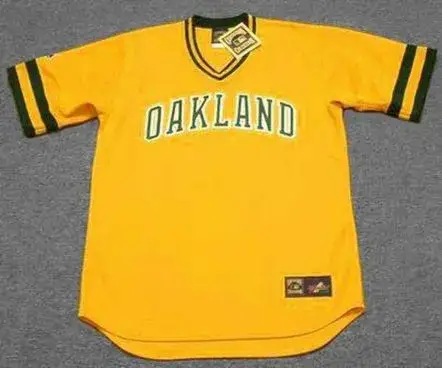 CARNEY LANSFORD Oakland Athletics 1983 Majestic Cooperstown Baseball Jersey