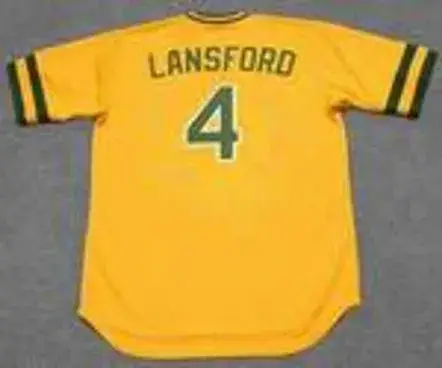 CARNEY LANSFORD Oakland Athletics 1983 Majestic Cooperstown Baseball Jersey 