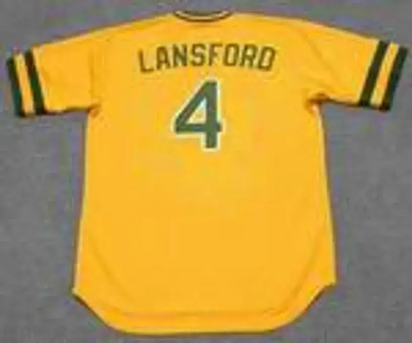 CARNEY LANSFORD Oakland Athletics 1983 Majestic Cooperstown Baseball Jersey 