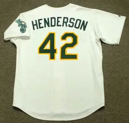 DAVE HENDERSON Oakland Athletics 1989 Home Majestic Baseball Throwback Jersey 
