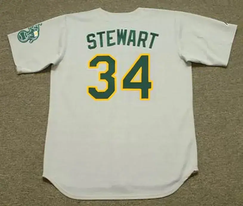 DAVE STEWART Oakland Athletics 1989 Away Majestic Baseball Throwback Jersey 