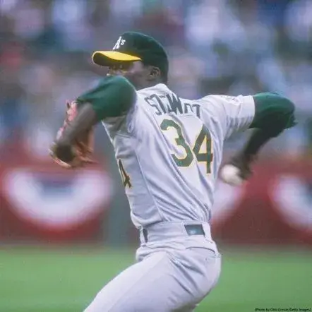 DAVE STEWART Oakland Athletics 1989 Away Majestic Baseball Throwback Jersey 