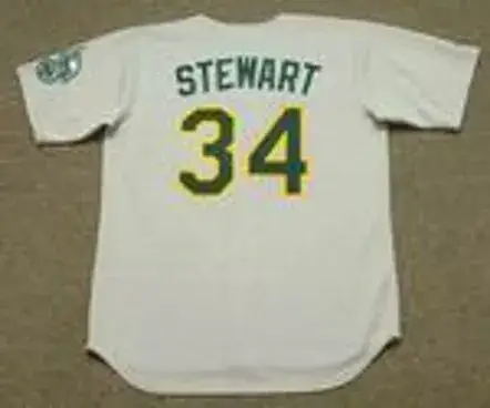DAVE STEWART Oakland Athletics 1989 Away Majestic Baseball Throwback Jersey 