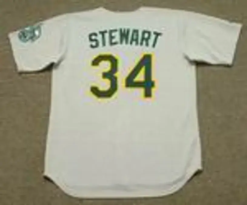 DAVE STEWART Oakland Athletics 1989 Away Majestic Baseball Throwback Jersey 
