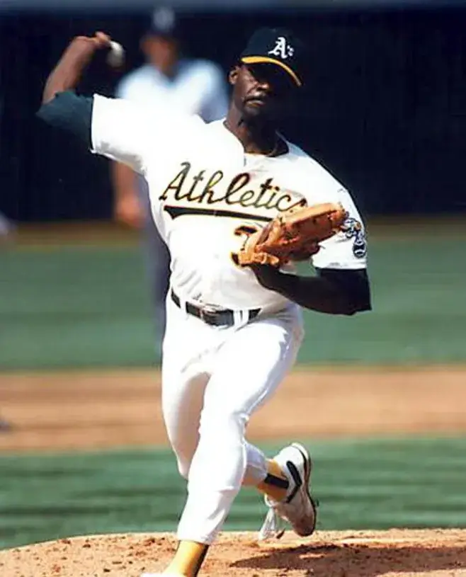 DAVE STEWART Oakland Athletics 1989 Home Majestic Baseball Throwback Jersey 