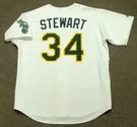 DAVE STEWART Oakland Athletics 1989 Home Majestic Baseball Throwback Jersey 