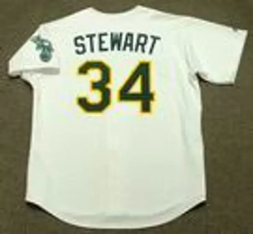 DAVE STEWART Oakland Athletics 1989 Home Majestic Baseball Throwback Jersey 