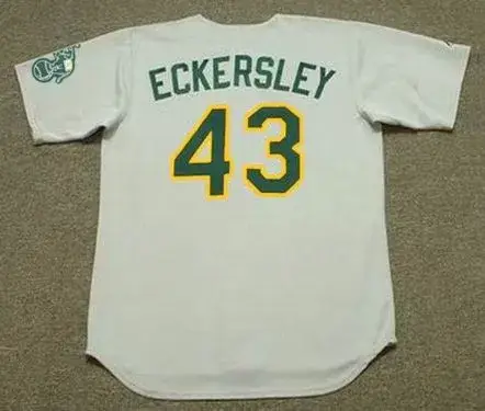 DENNIS ECKERSLEY Oakland Athletics 1989 Away Majestic Baseball Throwback Jersey 