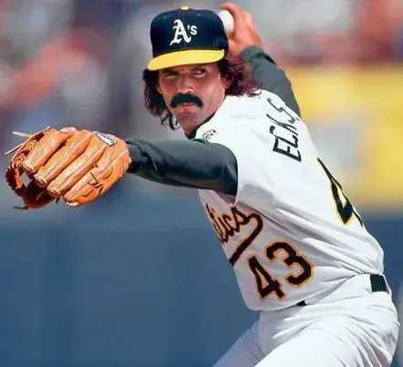 DENNIS ECKERSLEY Oakland Athletics 1989 Home Majestic Baseball Throwback Jersey 