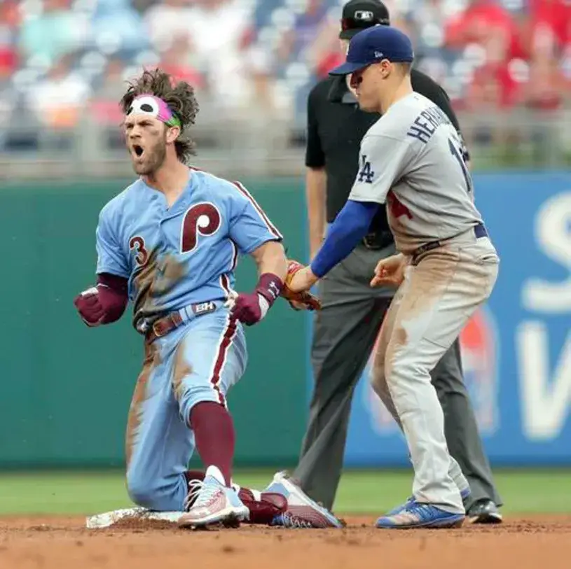 BRYCE HARPER Philadelphia Phillies 1980’s Majestic Throwback Away Baseball Jersey 