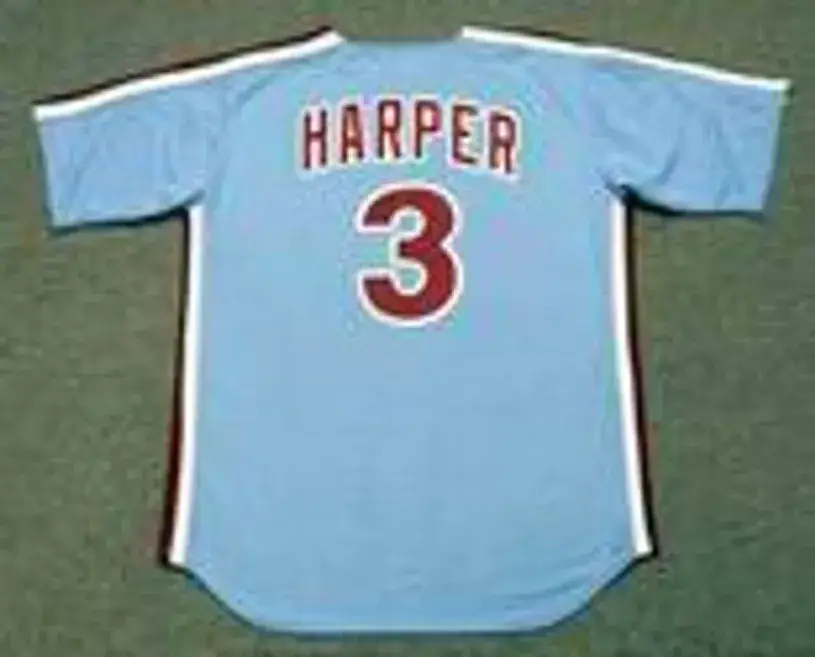 BRYCE HARPER Philadelphia Phillies 1980’s Majestic Throwback Away Baseball Jersey 