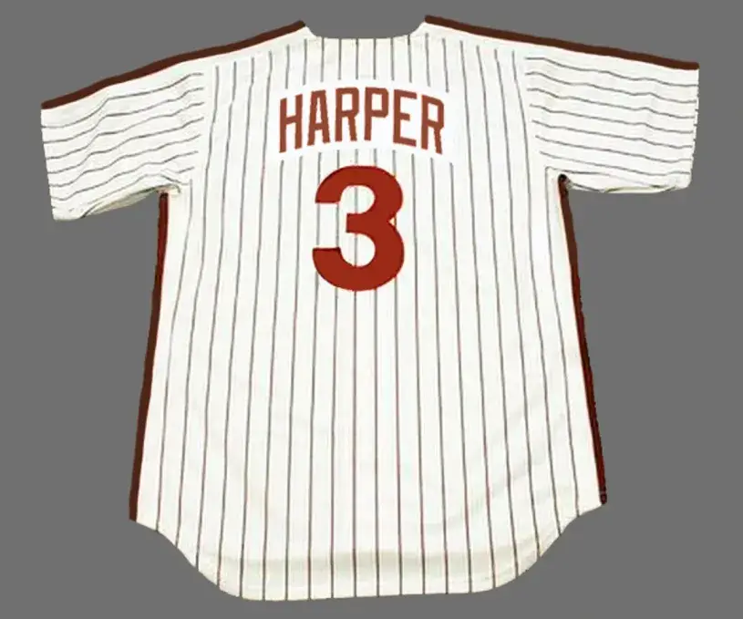 BRYCE HARPER Philadelphia Phillies 1980’s Majestic Throwback Home Baseball Jersey 