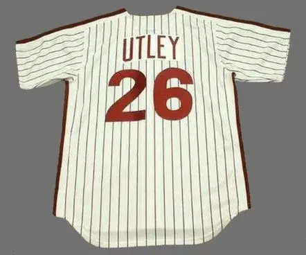 CHASE UTLEY Philadelphia Phillies 1980’s Majestic Cooperstown Throwback Home Baseball Jersey 