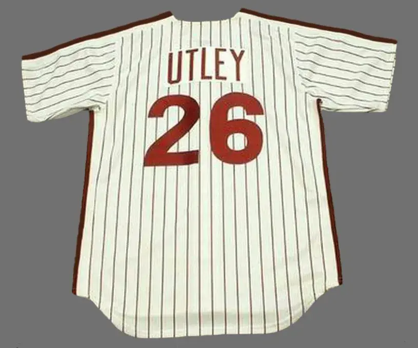 CHASE UTLEY Philadelphia Phillies 1980’s Majestic Cooperstown Throwback Home Baseball Jersey 