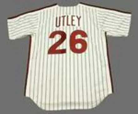 CHASE UTLEY Philadelphia Phillies 1980’s Majestic Cooperstown Throwback Home Baseball Jersey 