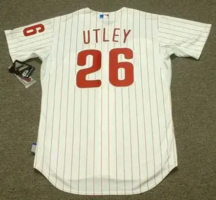 CHASE UTLEY Philadelphia Phillies 2008 Majestic “Cool Base” Authentic Home Baseball Jersey 