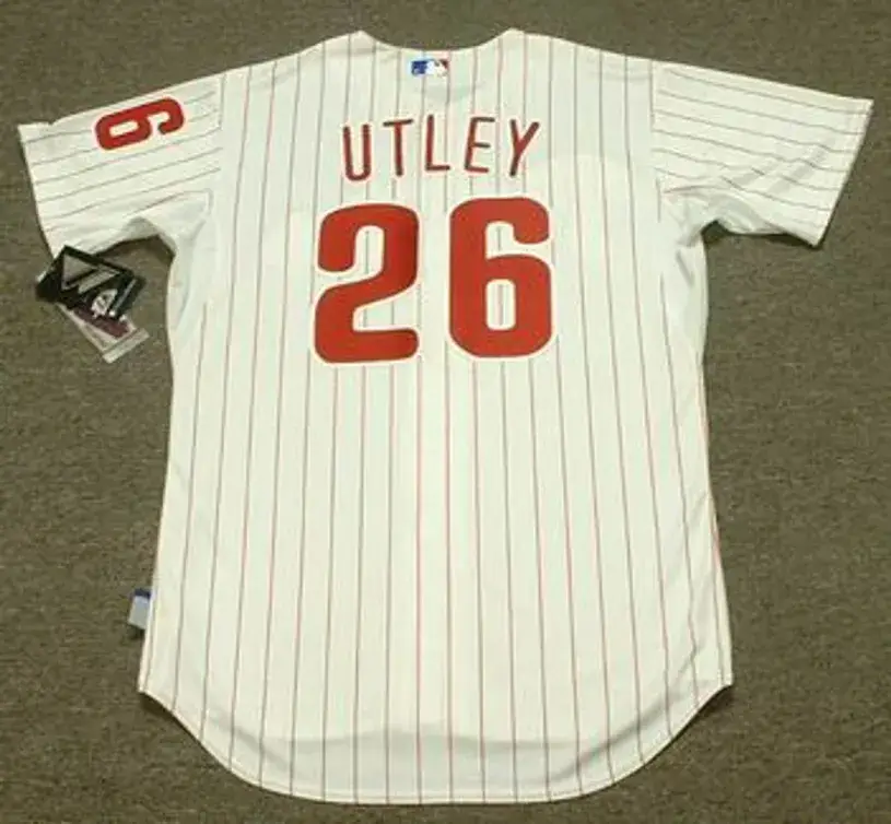 CHASE UTLEY Philadelphia Phillies 2008 Majestic “Cool Base” Authentic Home Baseball Jersey 