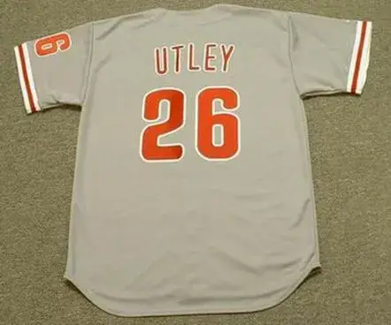 CHASE UTLEY Philadelphia Phillies 2008 Majestic Throwback Away Baseball Jersey 
