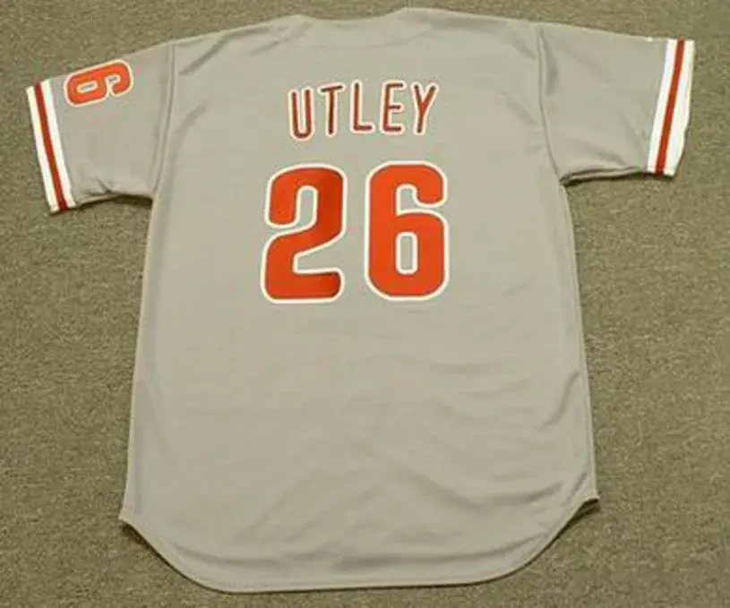 CHASE UTLEY Philadelphia Phillies 2008 Majestic Throwback Away Baseball Jersey 