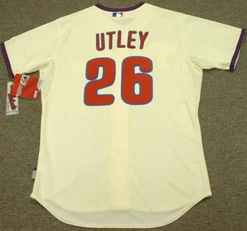 CHASE UTLEY Philadelphia Phillies 2012 Majestic Authentic “Cool Base” Alternate Baseballl Jersey 