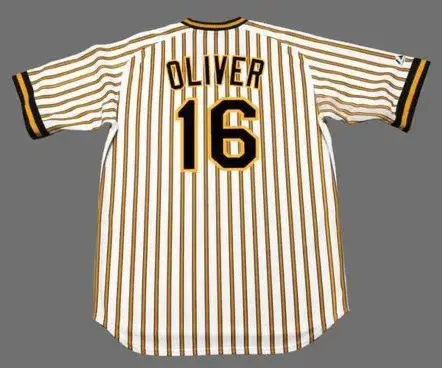 AL OLIVER Pittsburgh Pirates 1977 Majestic Cooperstown Home Baseball Jersey 