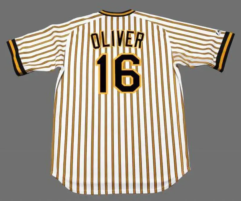 AL OLIVER Pittsburgh Pirates 1977 Majestic Cooperstown Home Baseball Jersey 