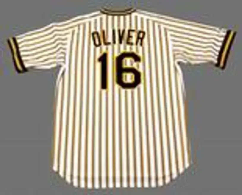 AL OLIVER Pittsburgh Pirates 1977 Majestic Cooperstown Home Baseball Jersey 