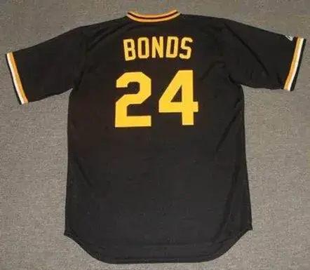 BARRY BONDS Pittsburgh Pirates Majestic Cooperstown Throwback Baseball Jersey 