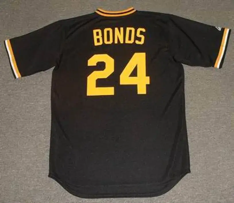 BARRY BONDS Pittsburgh Pirates Majestic Cooperstown Throwback Baseball Jersey 