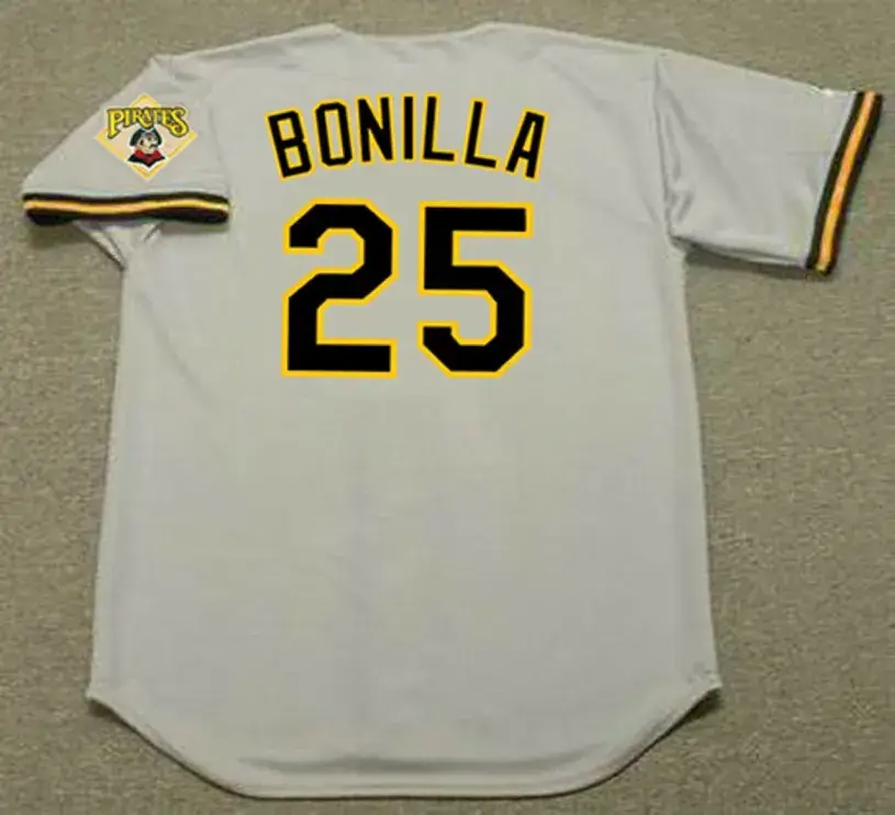 BOBBY BONILLA Pittsburgh Pirates 1990 Majestic Throwback Away Baseball Jersey 