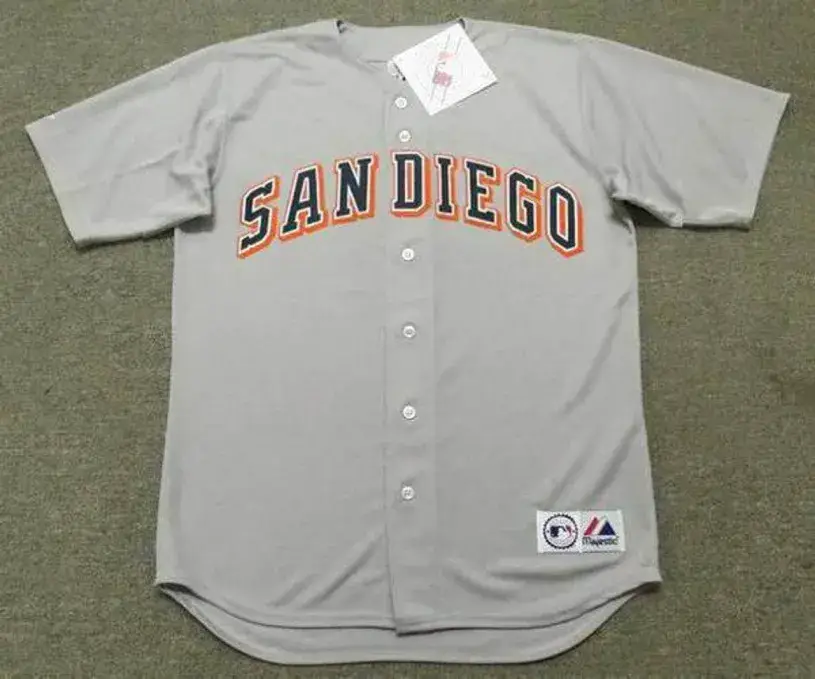 ANDY BENES San Diego Padres 1992 Away Majestic Baseball Throwback Jersey