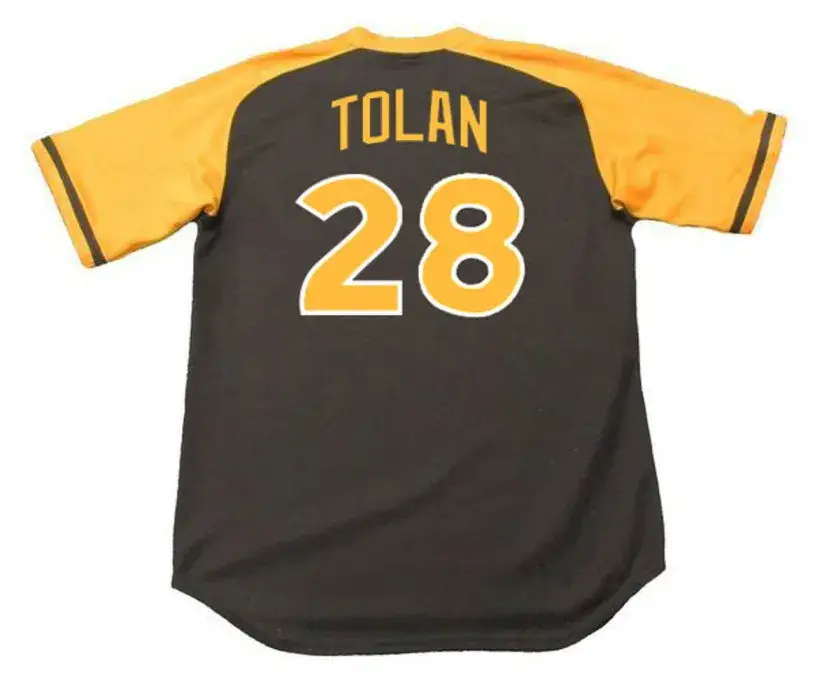 BOBBY TOLAN San Diego Padres 1979 Away Majestic Baseball Throwback Jersey
