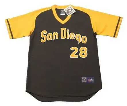 BOBBY TOLAN San Diego Padres 1979 Away Majestic Baseball Throwback Jersey 