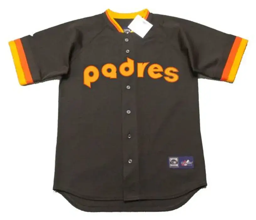 DAVE DRAVECKY San Diego Padres 1984 Majestic Cooperstown Away Baseball Jersey