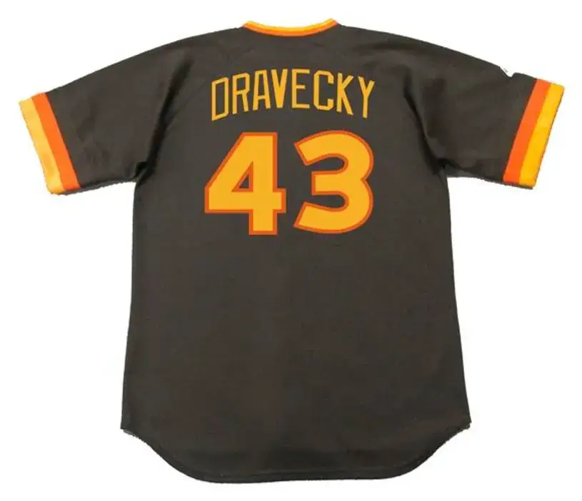 DAVE DRAVECKY San Diego Padres 1984 Majestic Cooperstown Away Baseball Jersey 