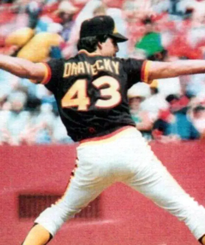 DAVE DRAVECKY San Diego Padres 1984 Majestic Cooperstown Away Baseball Jersey 