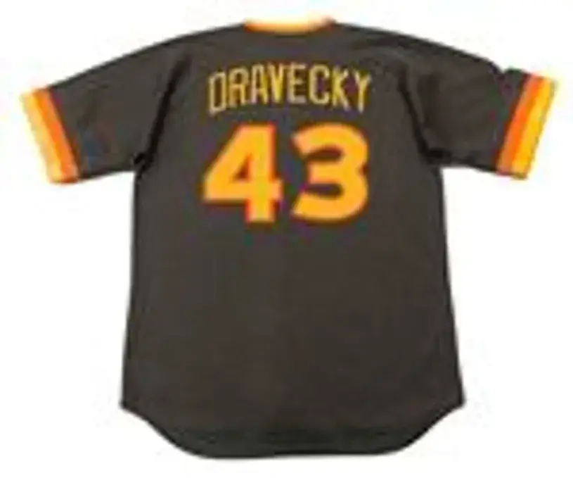 DAVE DRAVECKY San Diego Padres 1984 Majestic Cooperstown Away Baseball Jersey 
