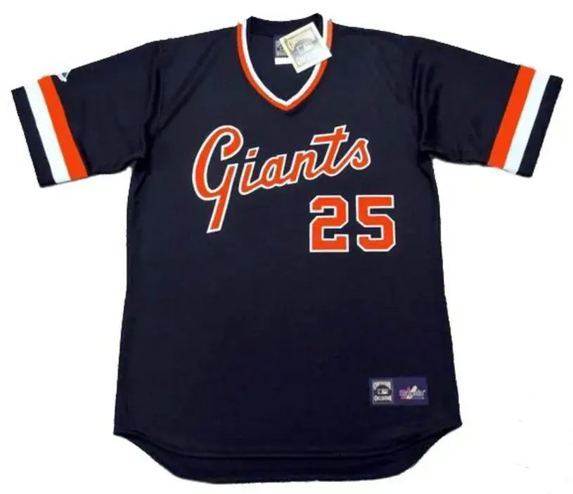 BARRY BONDS San Francisco Giants 1980’s Majestic Cooperstown Away Baseball Jersey
