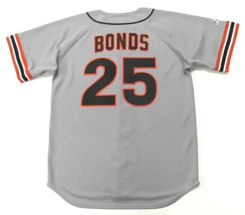 BARRY BONDS San Francisco Giants 1993 Away Majestic Baseball Throwback Jersey 
