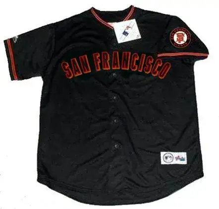BARRY BONDS San Francisco Giants 2002 Majestic Throwback Alternate Baseball Jersey