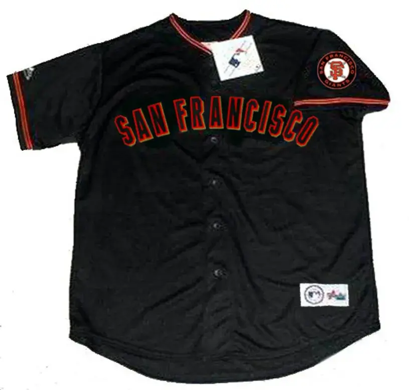 BARRY BONDS San Francisco Giants 2002 Majestic Throwback Alternate Baseball Jersey