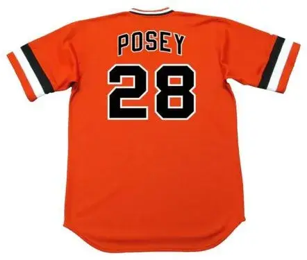 BUSTER POSEY San Francisco Giants 1970’s Majestic Cooperstown Baseball Jersey 