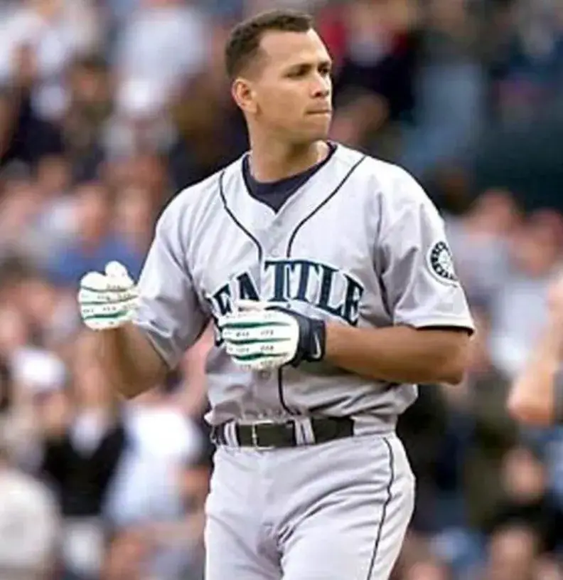 ALEX RODRIGUEZ Seattle Mariners 1997 Majestic Throwback Away Baseball Jersey 