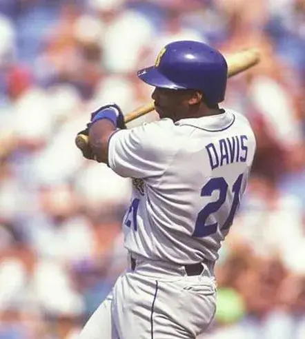 ALVIN DAVIS Seattle Mariners 1989 Away Majestic Throwback Baseball Jersey 